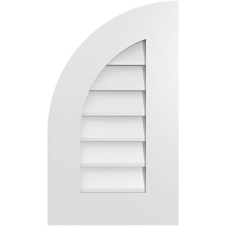 Ekena Millwork Quarter Round Top Left Surface Mount PVC Gable Vent w/ 3-1/2"W x 1"P Standard Frame, 14"W x 24"H GVPQL14X2401SN